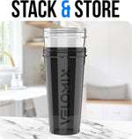 Velomix 28oz Protein Shaker Bottles - 2 Pack, Leak-Proof