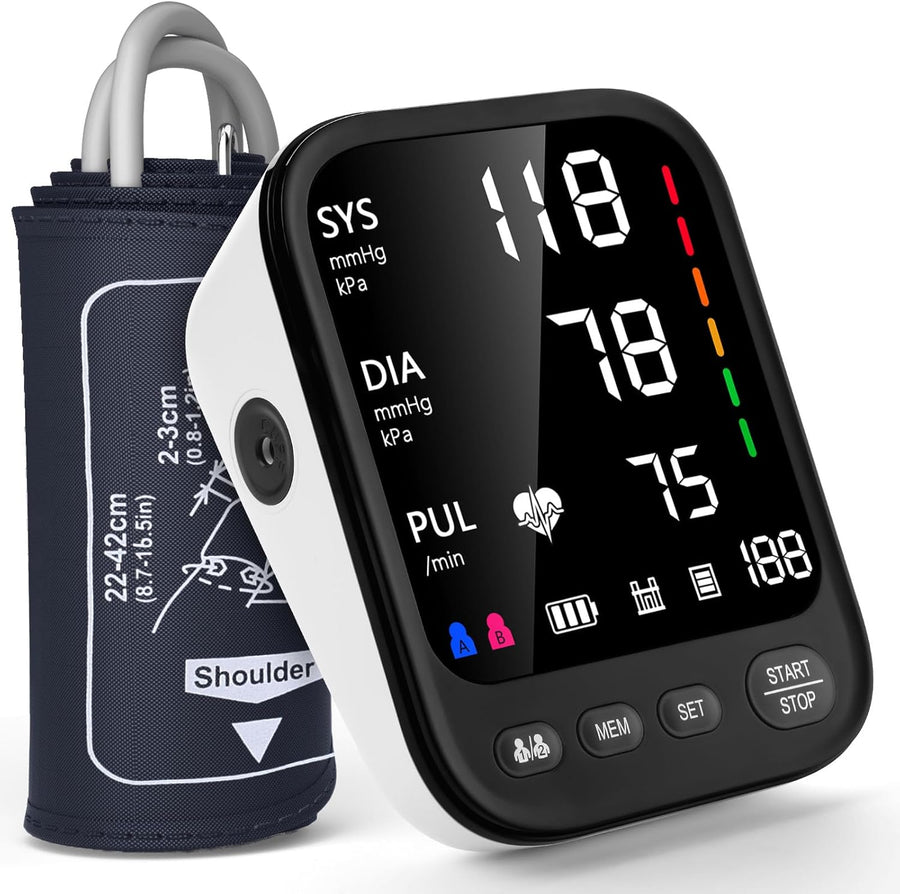 Invaxe Automatic Upper Arm Blood Pressure Monitor with Large Cuff and Backlit Screen