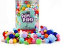 900 PCS Pom Poms, Multicolor Bulk Pom Poms Arts and Crafts, Soft and Fluffy Craft Pom Poms, Assorted Sizes Pompoms, for Arts and Craft Making Decorations