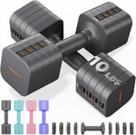 FEIERDUN 5-in-1 Adjustable Dumbbell Set, 12LBS/20LBS Hand Weights for Home Gym