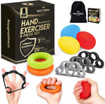 Grip Strength Trainer Set (8 Pack) - Forearm Strengthener, Stress Balls, Hand Therapy Equipment