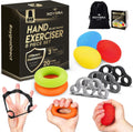 Grip Strength Trainer Set (8 Pack) - Forearm Strengthener, Stress Balls, Hand Therapy Equipment