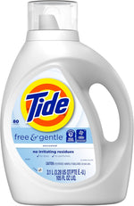 Tide Free & Gentle Liquid Laundry Detergent, 105 fl oz, 80 Loads, HE Compatible