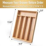 Silverware Organizer Kitchen Drawer Organizer Utensil Organizer Bamboo Silverware Holder Cutlery Organizer in Drawer Flatware Organizer Tray(5 slots, Natural