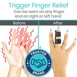 Vive Finger Splint (2 Pack) - Universal Finger Straightener - Broken and Trigger Finger Splints - Brace for Arthritis Pain and Support - Sprain Relief for Middle, Index, Ring, Pinky Fingers (Black)