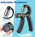 AIXPI Grip Strength Trainer - Adjustable 11-132 lbs Resistance, Forearm Exerciser for Muscle Building & Injury Recovery