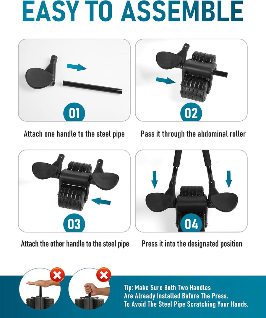 2026 Upgraded Automatic Rebound Ab Roller with Elbow Support for Core Strength Training