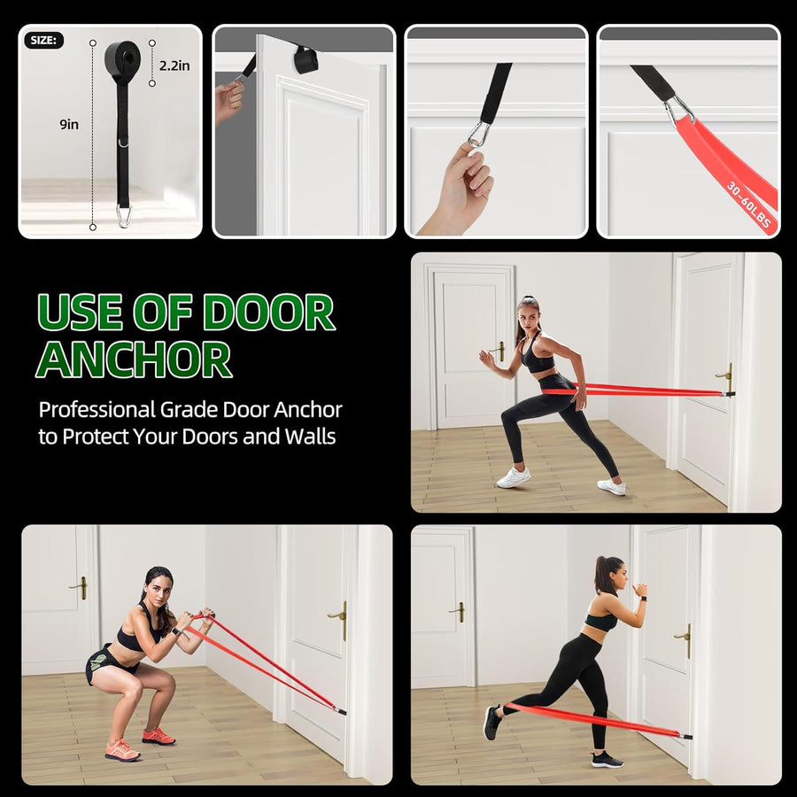 Resistance Bands for Full-Body Workouts - 4 Progressive Levels, Includes Accessories