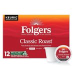 Folgers Classic Roast, Medium Roast Coffee, Keurig K-Cup Pods, 12 Count Boxes (Pack of 6)