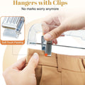 HOUSE DAY 12-Pack 14" Clear Plastic Skirt Hangers with Clips & Swivel Hook