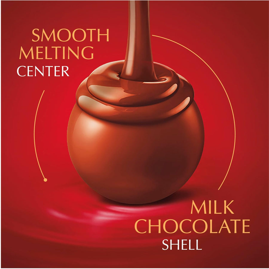 Lindt LINDOR Milk Chocolate Candy Truffles, Milk Chocolate with Melting Truffle Center, 15.2 oz. Bag