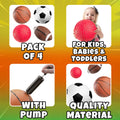 Bedwina Sports Balls for Kids & Toddlers - 5-inch Sports Balls Set Includes Football, Small Soccer Ball, Basketball, and Playground Balls, Fun Indoors & Outdoor Toys (Hand Pump Included)