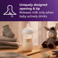Philips Avent Natural Baby Bottles with Natural Response Nipples (Medium Flow, Flow 3), 9oz, 4-Pack, SCY903/04