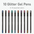 Pentonic Glitter Gel Pens, 10 Count, 10 Assorted Colors, 1.0 mm Bold Point, Smooth Writing For Journaling, Notetaking & Art Projects (1002365)