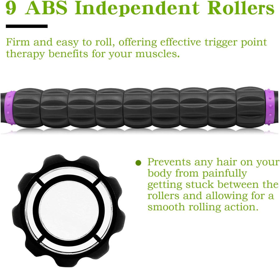 Muscle Roller Massage Stick - Deep Tissue Fascia Blaster for Myofascial Pain Relief and Lymphatic Drainage