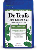 Dr Teal's Epsom Salt Magnesium Soak, Relax & Relief with Eucalyptus & Spearmint Essential Oils, 3 lbs