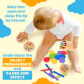 Wooden Montessori Baby Toddler Toys: 3 in 1Learning Fine Motor Skills Juguetes, Educational Color Sorting Fidget Sensory Toys for Toddlers 1-3, Object Permanence Cause and Effect Boys Girls Gifts