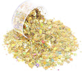 Holographic Chunky Glitter, Set of 12, Licool Craft Glitter for Resin Art Crafts, Cosmetic Glitter for Nail Body Face Eye, Epoxy Resin Sequin Flake Sparkle for Slime Tumbler Jewelry Making