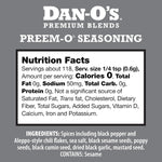 Dan-O's Preem-O Seasoning, 2.5 oz Bottle, Meat Seasoning for Steak, Ribs, Chicken, Brisket and More, Sugar Free, Zero Calorie, Use this Spice Blend to Craft a Marinade, Dry Rub or Sauce