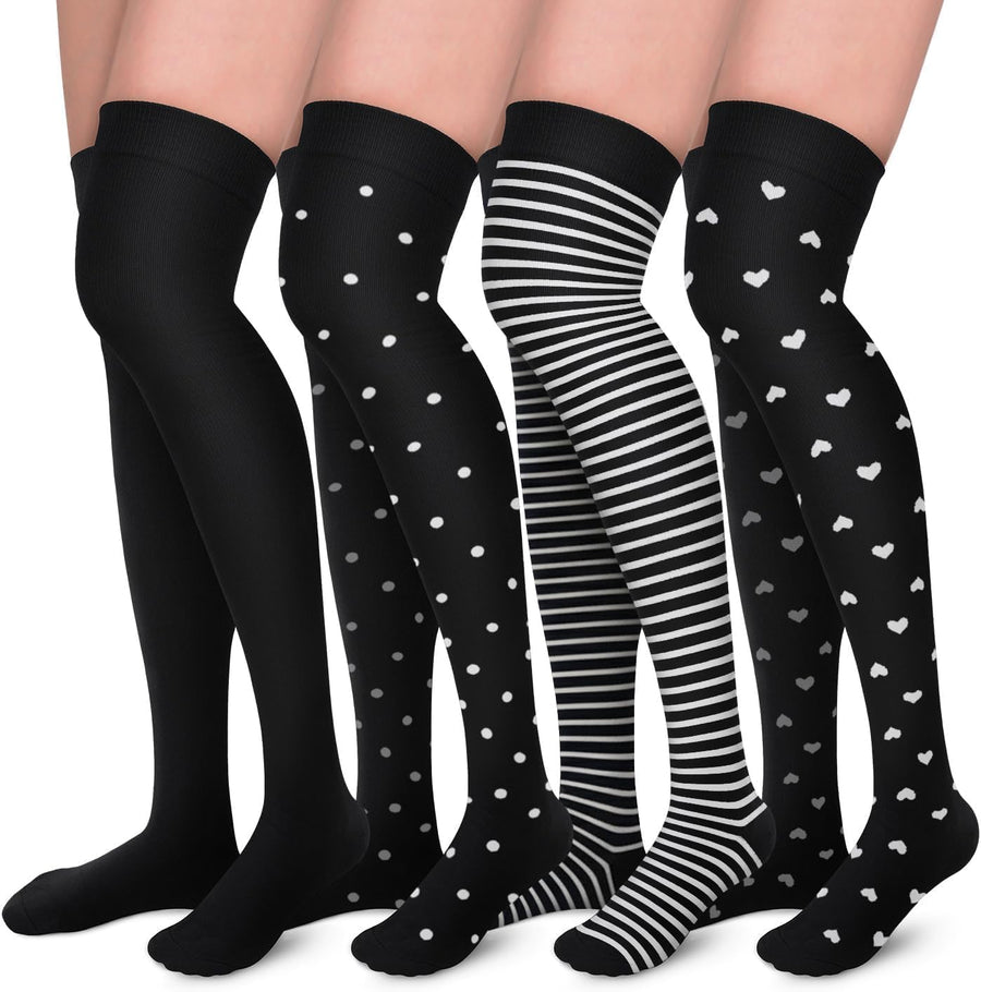 Aoliks Compression Socks for Women and Men, 4 Pairs, Gradient Compression
