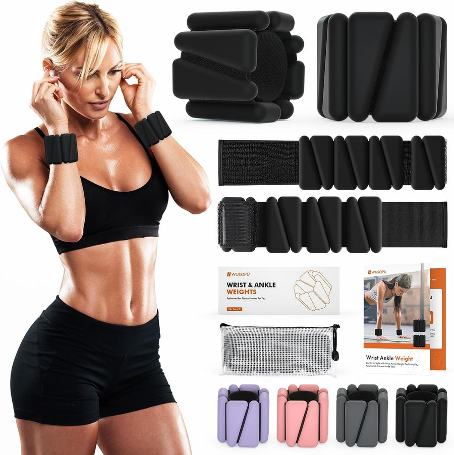 Adjustable Wrist & Ankle Weights for Home Workout, Running, Yoga, Strength Training