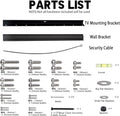 No Stud TV Wall Mount, Drywall Studless TV Hanger No Damage, No Drill, Non Screws, Dry Wall Flat Screen TVs Easy Install Bar Bracket fits VESA 12-55 inch TVs up to 99 lbs, Include Hardware Levels