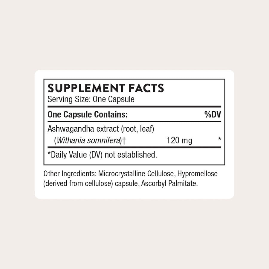 THORNE - Ashwagandha - Highly Concentrated Shoden - Calming Stress Support for Women & Men - Supports Daytime Energy, Mental Clarity & Optimal Immune Function* - Third-Party Certified - 30 Capsules