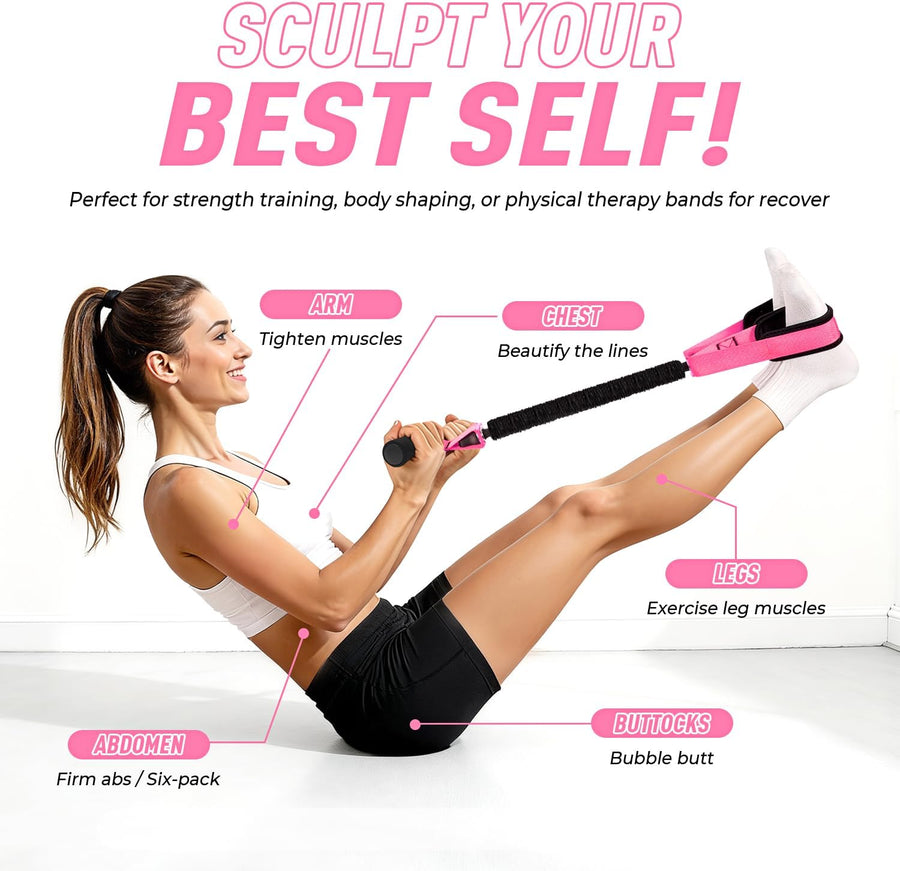 Upgraded Durable Pedal Resistance Band with Handle for Full-Body Workout