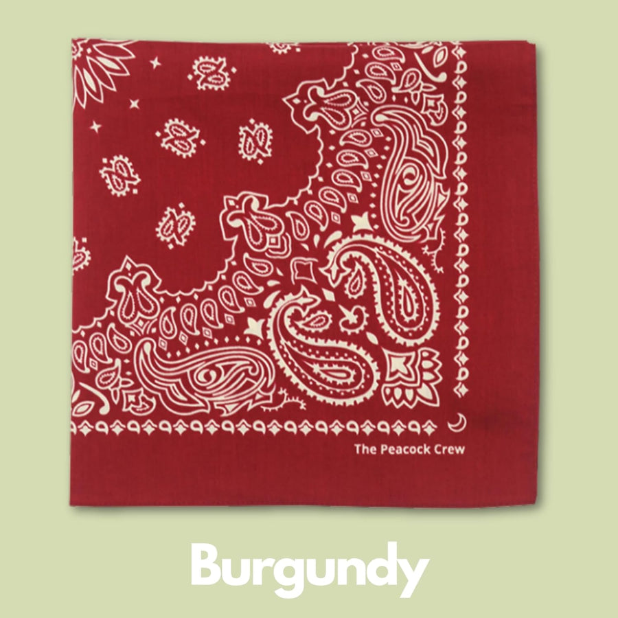 The Peacock Crew Premium Soft Cotton Bandanas Pack for Men and Women Paisley 22 x 22 inches