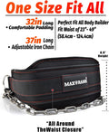 Dip Belt With 37-40" Chain, 550-650lbs Capacity, Weightlifting Belt for Dips & Pullups