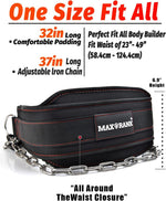 Dip Belt With 37-40" Chain, 550-650lbs Capacity, Weightlifting Belt for Dips & Pullups