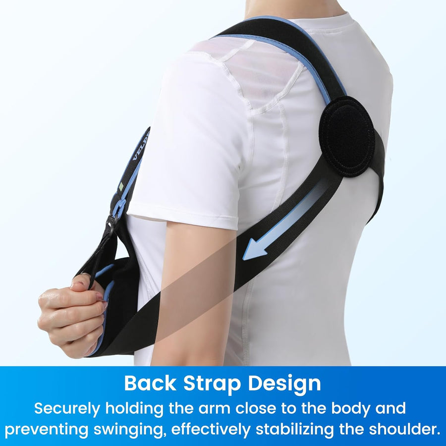 Velpeau Arm Sling Shoulder Immobilizer for Women and Men, Left or Right Arm Support