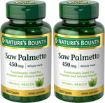 Nature's Bounty Saw Palmetto Support for Prostate and Urinary Health, Herbal Health Supplement, 450mg, 250 Capsules