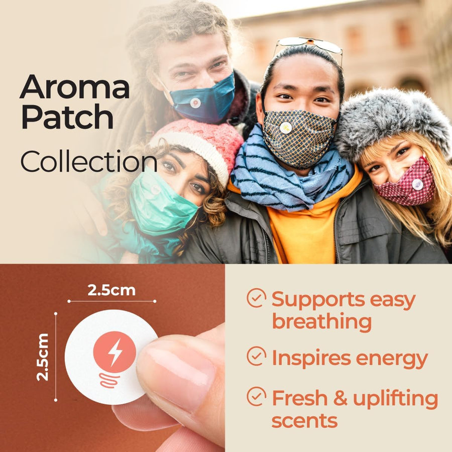 Gya Labs Combo Pack Aroma Mask Patches - Essential Oil Scented Mask Stickers for Face Masks & Pillows, Infused with Essential Oils (5 Packs, 60 Stickers)