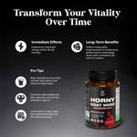 Horny Goat Weed for Men - Extra Strength Male Supplement with Black Maca Root, Tongkat Ali, Saw Palmetto & Panax Ginseng Extract for Stamina & Energy - 60 Count