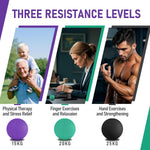 3-Pack Stress Balls for Adults - Hand Therapy, Finger Strengthening Exercises