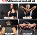 Adjustable Dumbbell Set: 20/30/40/60/80lbs Weights for Home Gym Workouts