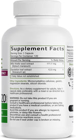 Bronson Milk Thistle Silymarin Marianum & Dandelion Extract Liver Health Support, Antioxidant Support, Detox, 120 Capsules