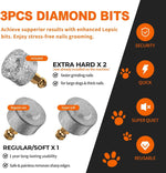 Dog Nail Grinder with 2 LED Lights Powerful 2 Speeds Super Quiet Dog Nail Trimmers with 3 Grinding Wheels Rechargeable Pet Dog Nail Clippers for Large Medium Puppy Dogs Dog Nail File Cat Nail Clipper
