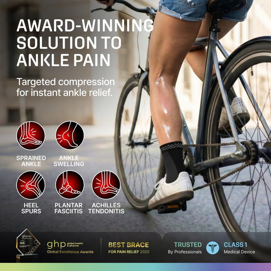 Modvel Ankle Brace for Women & Men - Compression Ankle Sleeve & Foot Brace, Right Left Ankle Support for Sprained Ankle, Achilles Tendonitis, Plantar Fasciitis Relief, Running Basketball Soccer