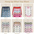 Pants Hangers with Clips,Space Saving Hanging Closet Organizer-6 Tiers Skirt Hangers with 360° Swivel Hook,Closet Organizer-Clothes Hangers- College Dorm Essentials Apartment Essentials-2 Pack