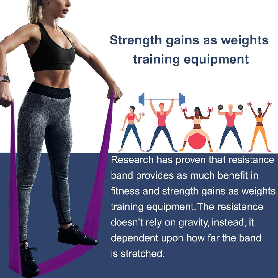 A AZURELIFE Resistance Bands - Professional Non-Latex Elastic Bands for Yoga, Pilates, Rehab