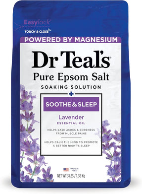 Dr Teal's Epsom Salt Soaking Solution, Soothe & Sleep, Lavender, 3lbs