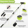 65”165cm Car Wash Brush Long Handle Soft Bristle Scrub Cleaning Mop with 4 Hand-held Places Extendable Washing Brushes Broom Kit for RV Boat Truck SUV Caravan Solar Panel House Siding,Sweep Snow