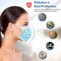 HDFK 3Ply Non-Woven Face Mask Disposable Adults Blue 50Pack with Nose Clip
