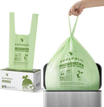 SUPERBIO 13 Gallon Compostable Kitchen Waste Bags with Handles, Food Scrap Bags Certified by BPI, OK compost INDUSTRIAL, 30 Count, 49.2L