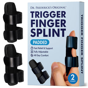 Dr. Frederick's Trigger Finger Splint - Adjustable Finger Brace for Arthritis and Tendonitis - Index, Middle, Ring Fingers - 2 Count