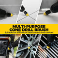 Holikme 6Pack Drill Brush Power Scrubber Cleaning Brush Extended Long Attachment Set All Purpose Drill Scrub Brushes Kit for Grout, Floor, Tub, Bathroom and Kitchen Surface,Scratch Brushes（Yellow）