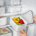 Freshmage Fruit Storage Containers for Fridge with Removable Colander, Airtight Food Storage Container, Dishwasher Safe Produce Saver for Refrigerator, Keep Berry Fruit Fresh Longer 4 pcs Small Clear