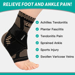 INDEEMAX Copper Infused Ankle Brace for Women and Men, Ankle Compression Sleeve Support